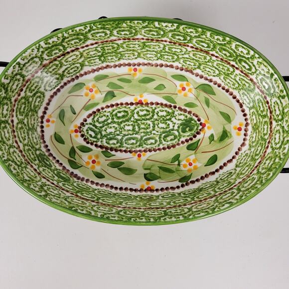 Set of 2 Temp-tations by Tara Casserole Dishes Green Old World Oval Serving Rack - Picture 5 of 13